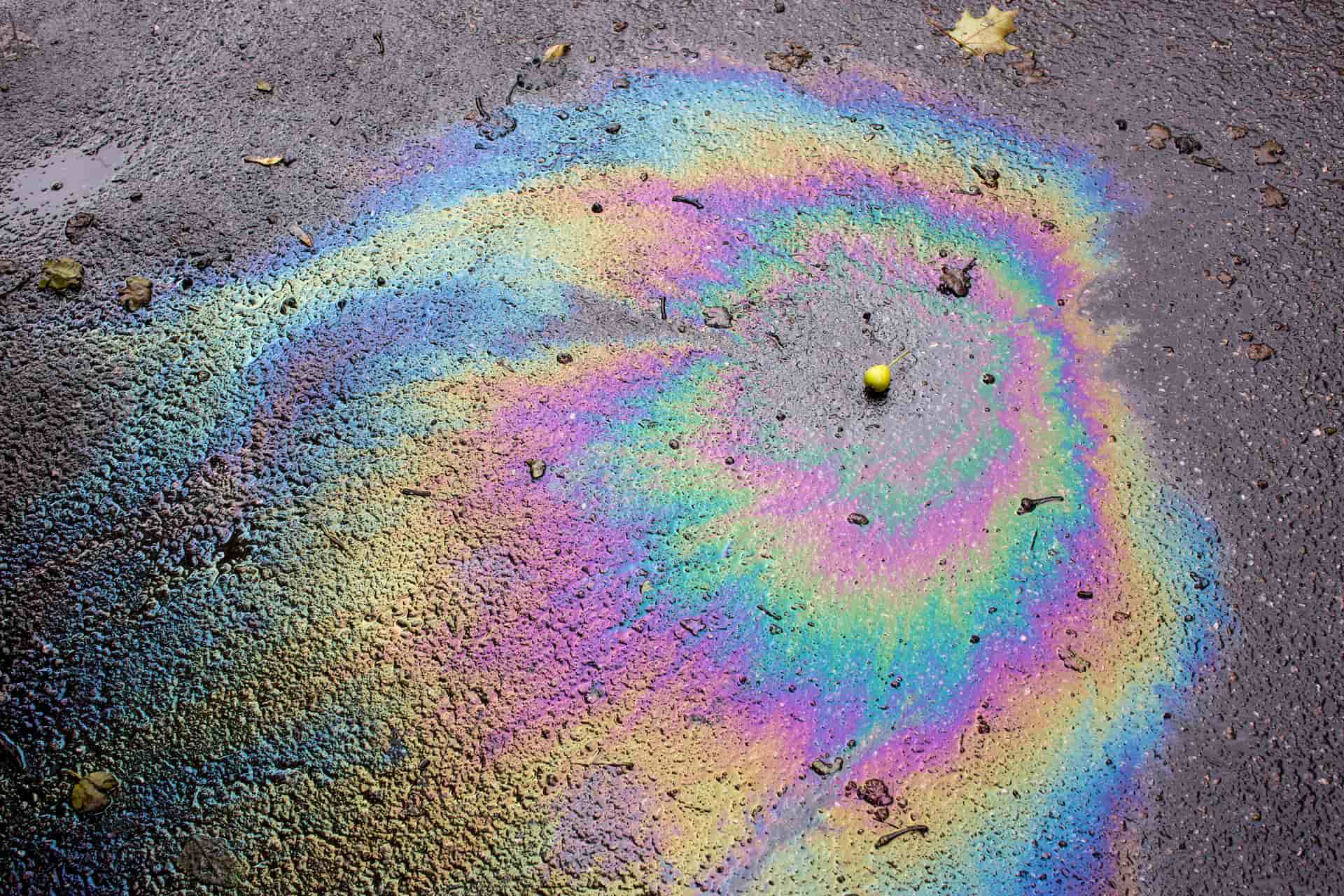 Residual petroleum on asphalt ready for treatment with Petroleum Predator.